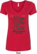 Ladies Liver Cancer Awareness Hope Love Cure V-Neck