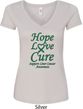 Ladies Liver Cancer Awareness Hope Love Cure V-Neck