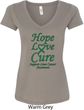 Ladies Liver Cancer Awareness Hope Love Cure V-Neck