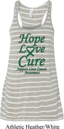 Ladies Liver Cancer Hope Love Cure Flowy Racerback