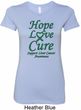 Ladies Liver Cancer Hope Love Cure Longer Length Shirt