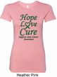 Ladies Liver Cancer Hope Love Cure Longer Length Shirt