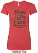 Ladies Liver Cancer Hope Love Cure Longer Length Shirt