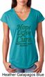 Ladies Liver Cancer Hope Love Cure Tri Blend V-neck
