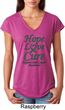 Ladies Liver Cancer Hope Love Cure Tri Blend V-neck