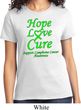 Ladies Lymphoma Cancer Awareness Hope Love Cure T-shirt