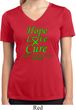 Ladies Lymphoma Cancer Hope Love Cure Dry Wicking V-neck
