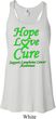 Ladies Lymphoma Cancer Hope Love Cure Flowy Racerback