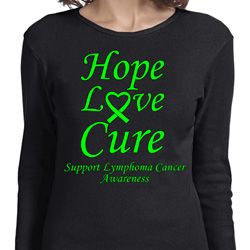 Ladies Lymphoma Cancer Hope Love Cure Long Sleeve