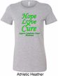 Ladies Lymphoma Cancer Hope Love Cure Longer Length Shirt