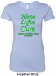Ladies Lymphoma Cancer Hope Love Cure Longer Length Shirt