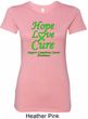Ladies Lymphoma Cancer Hope Love Cure Longer Length Shirt