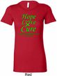 Ladies Lymphoma Cancer Hope Love Cure Longer Length Shirt