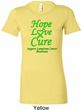 Ladies Lymphoma Cancer Hope Love Cure Longer Length Shirt