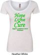 Ladies Lymphoma Cancer Hope Love Cure Scoop Neck