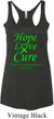 Ladies Lymphoma Cancer Hope Love Cure Tri Blend Racerback