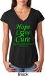 Ladies Lymphoma Cancer Hope Love Cure Tri Blend V-neck