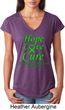 Ladies Lymphoma Cancer Hope Love Cure Tri Blend V-neck