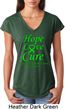 Ladies Lymphoma Cancer Hope Love Cure Tri Blend V-neck