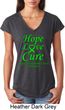 Ladies Lymphoma Cancer Hope Love Cure Tri Blend V-neck