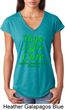 Ladies Lymphoma Cancer Hope Love Cure Tri Blend V-neck