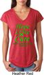 Ladies Lymphoma Cancer Hope Love Cure Tri Blend V-neck