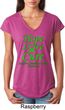 Ladies Lymphoma Cancer Hope Love Cure Tri Blend V-neck