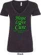 Ladies Lymphoma Cancer Hope Love Cure V-Neck