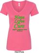 Ladies Lymphoma Cancer Hope Love Cure V-Neck