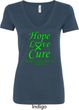 Ladies Lymphoma Cancer Hope Love Cure V-Neck