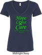 Ladies Lymphoma Cancer Hope Love Cure V-Neck