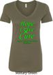 Ladies Lymphoma Cancer Hope Love Cure V-Neck