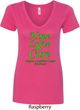 Ladies Lymphoma Cancer Hope Love Cure V-Neck