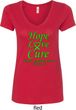 Ladies Lymphoma Cancer Hope Love Cure V-Neck