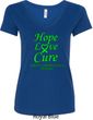 Ladies Lymphoma Cancer Hope Love Cure V-Neck