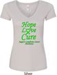 Ladies Lymphoma Cancer Hope Love Cure V-Neck