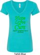 Ladies Lymphoma Cancer Hope Love Cure V-Neck