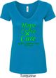 Ladies Lymphoma Cancer Hope Love Cure V-Neck