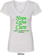 Ladies Lymphoma Cancer Hope Love Cure V-Neck
