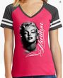 Ladies Marilyn Monroe Black & White Sporty V-Neck Shirt