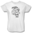 Ladies Mighty Mouse T-shirt - TV Series Protect And Serve White Tee