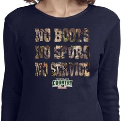 Ladies Mossy Oak No Boots No Spurs No Service Long Sleeve Shirt