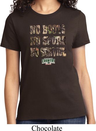 Ladies Mossy Oak No Boots No Spurs No Service Shirt