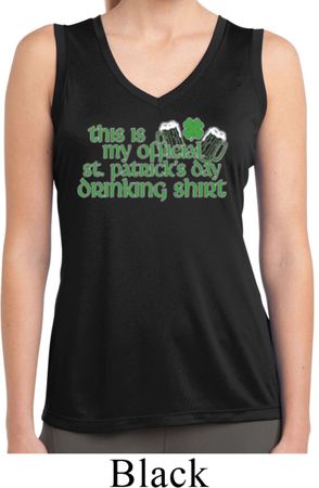 Ladies Official Drinking Shirt Sleeveless Moisture Wicking Tee T-Shirt