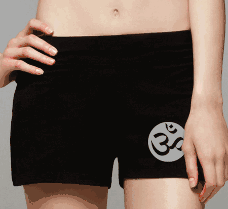 Ladies Om Print Yoga Shorts