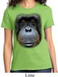Ladies Orangutan Shirt Big Orangutan Face Tee T-Shirt