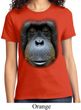 Ladies Orangutan Shirt Big Orangutan Face Tee T-Shirt