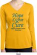 Ladies Ovarian Cancer Hope Love Cure Dry Wicking Long Sleeve