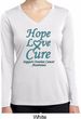 Ladies Ovarian Cancer Hope Love Cure Dry Wicking Long Sleeve