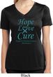 Ladies Ovarian Cancer Hope Love Cure Dry Wicking V-neck